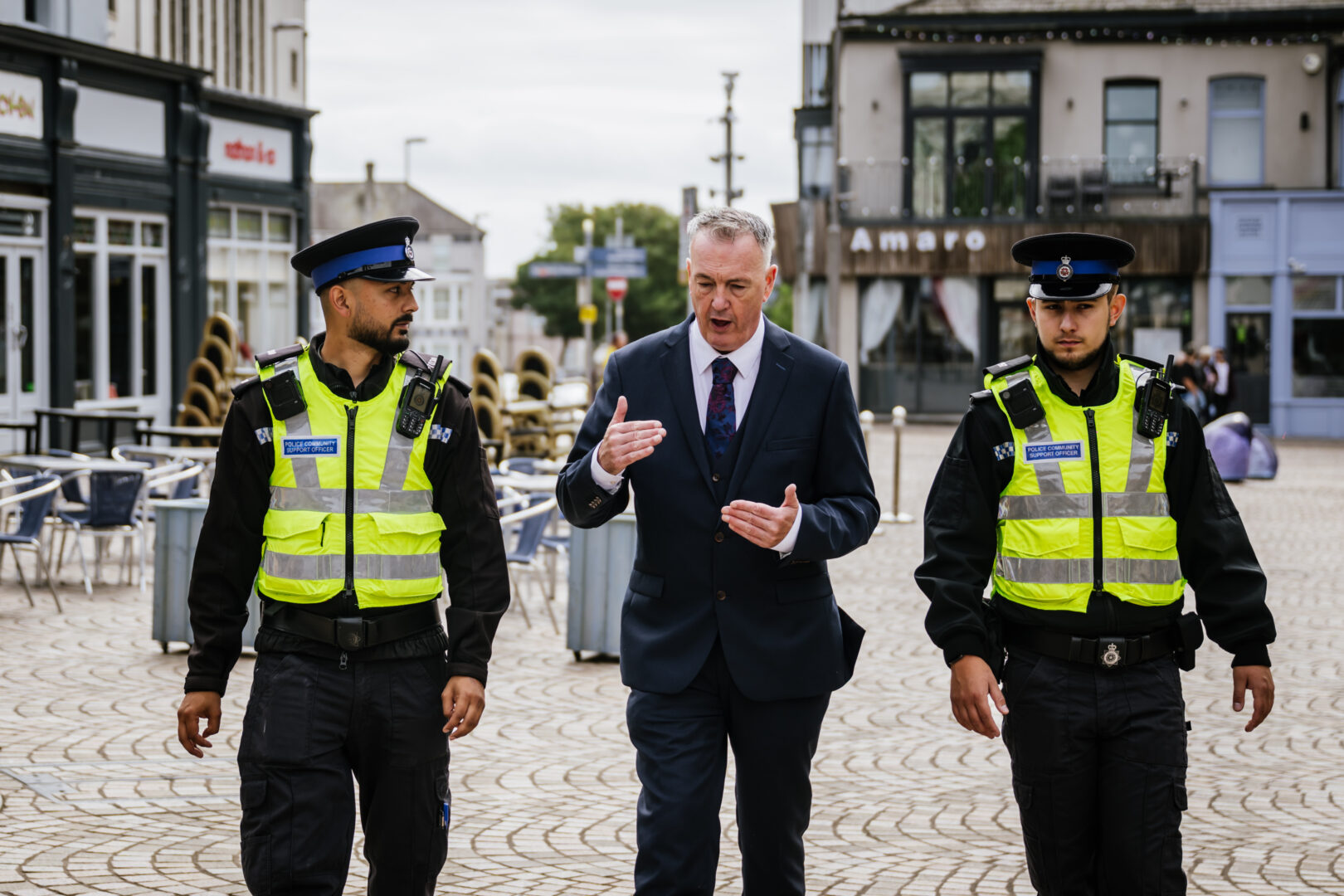 Commissioner Grunshaw with officers