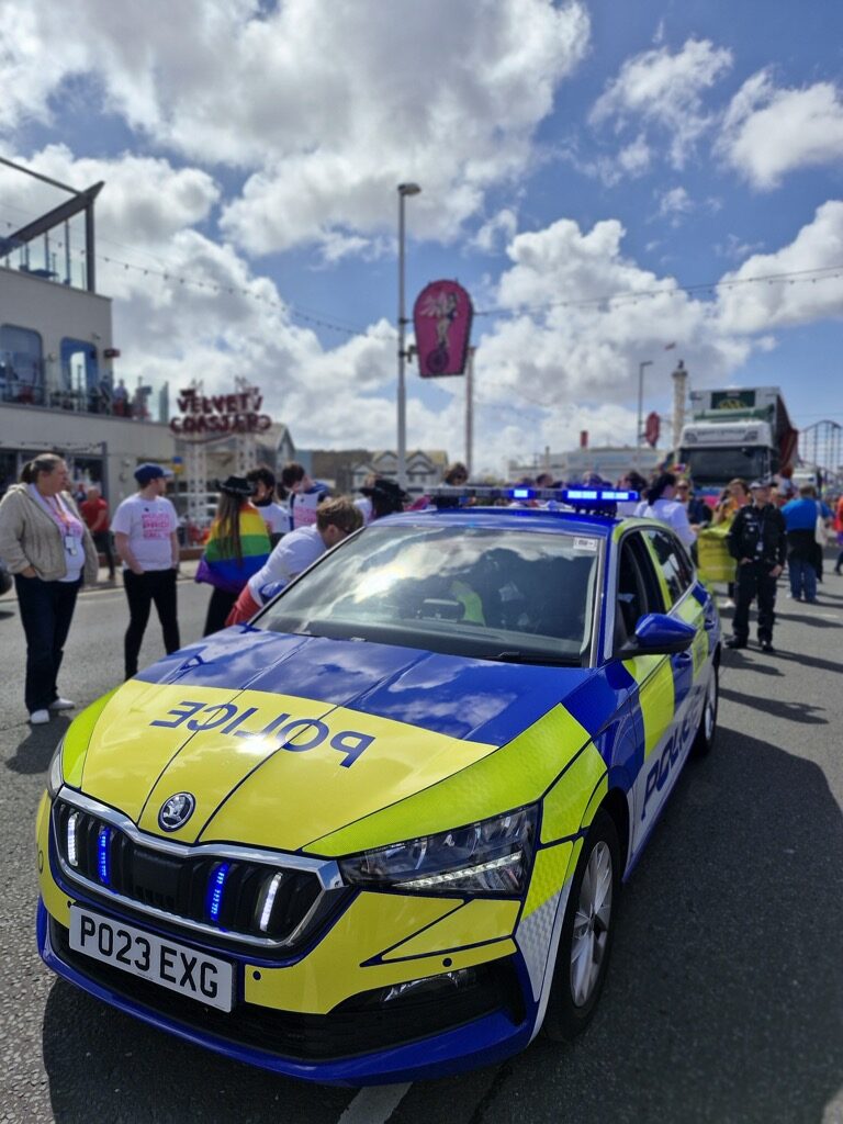 Police car on Blackpool Promenade