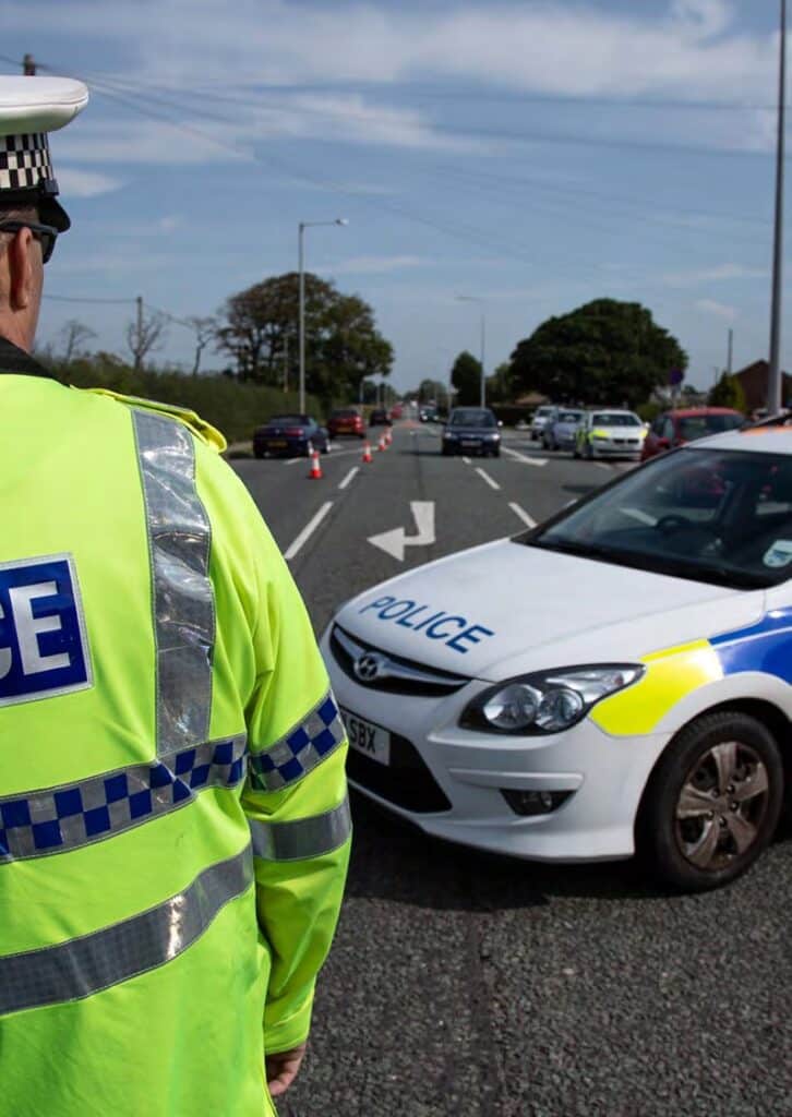 Police Car Closed Road
